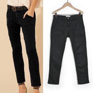 Ba&sh CSALLY STRAIGHT-LEG JEANS Size 8 L Blackstone Patch Pocket Logo Designer